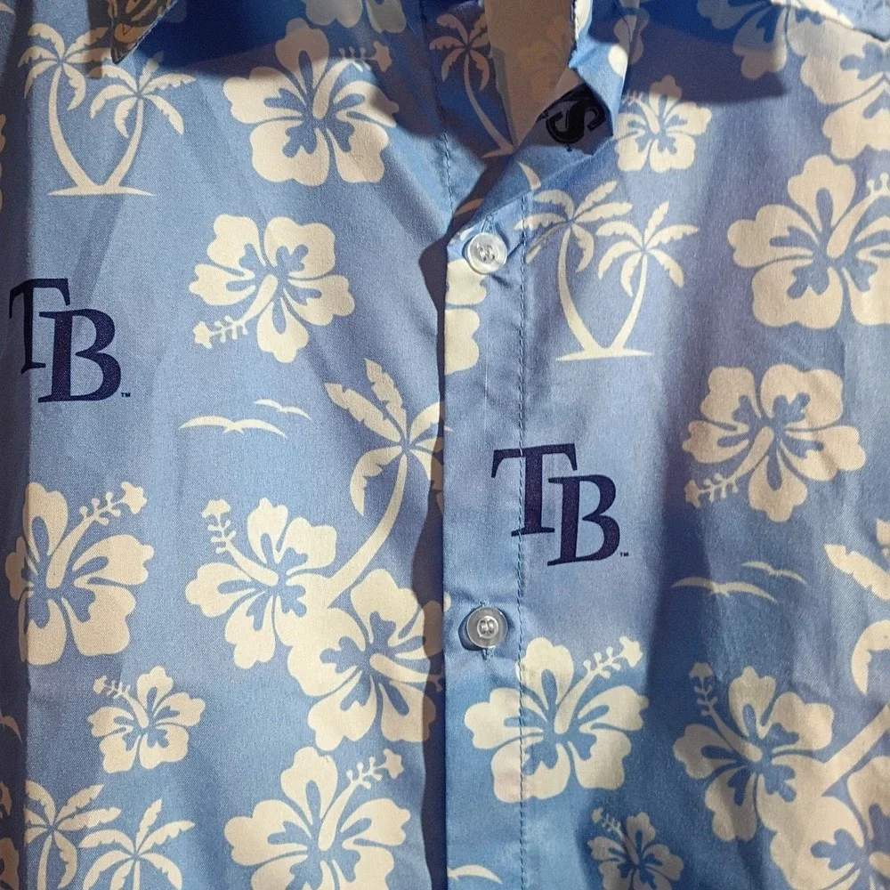 Tampa Bay Devil Rays Hawaiian MLB Baseball Button-down Mens XL #Summer Baseball